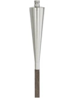 Gartenfackel mit Holzstab "Orchos" in Silber/ Braun - (H)151 cm