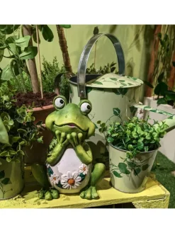 Gartenfigur Frosch Rosie Tierfigur für Beet Gartendeko H: 16cm in grün