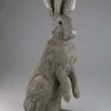 Gartenfigur ''Hase'' in Grau - (B)23,5 x (H)52 x (T)17 cm