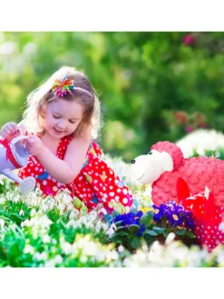 Gartenfigur Schaf in Pink