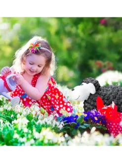 Gartenfigur Schaf in Schwarz