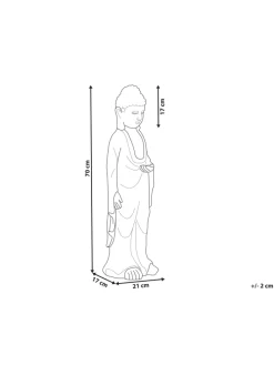 Gartenfigur THOIRY in Grau - (W) 21 x (H) 70 x (L) 20 cm