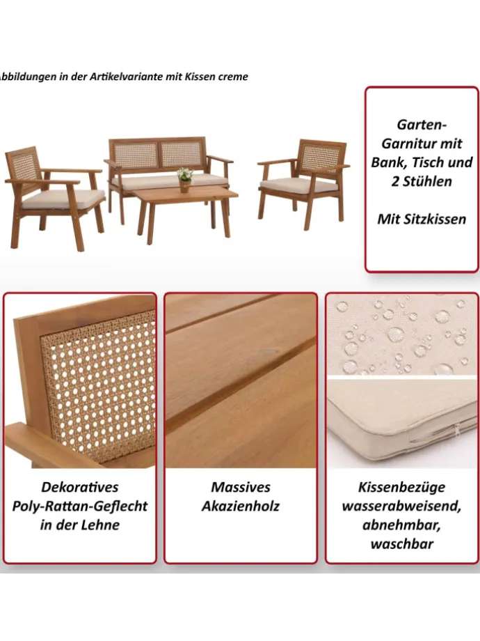 Garten-Garnitur N46, Kissen grau