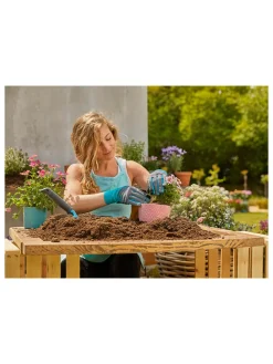 Gartenhandschuh in Türkis/ Grau - Größe S