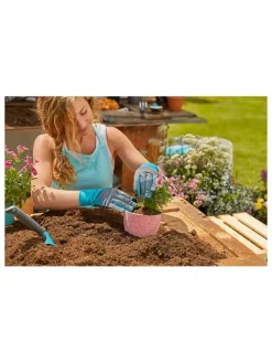 Gartenhandschuh in Türkis/ Grau - Größe L