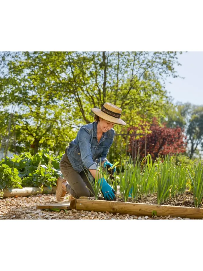 Gartenhandschuhe in Hellblau/ Schwarz