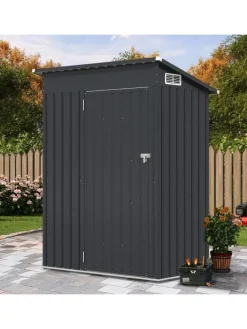 Gartenhaus Metall 1,88 m³ Türgröße: 72,5x159cm in Grau