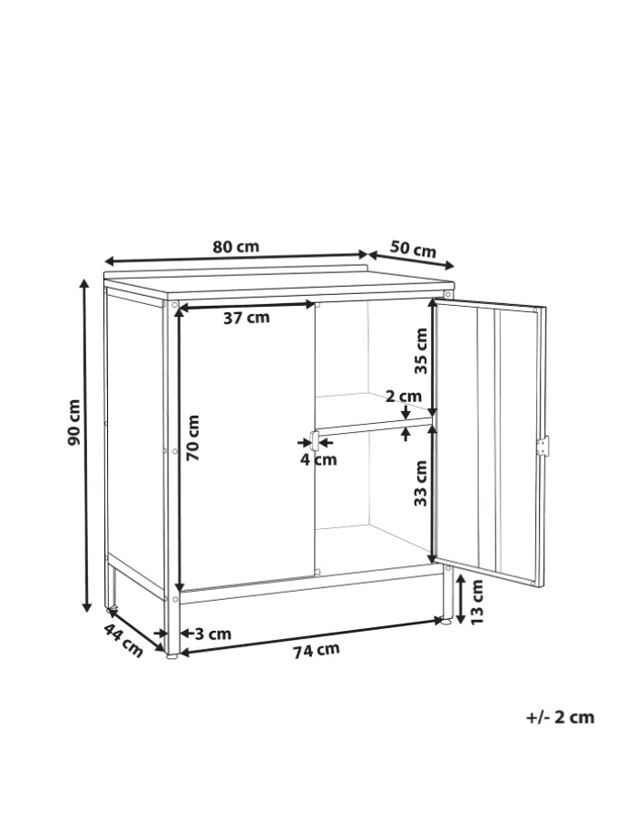 Gartenküche VILAMA in Schwarz/Silber - (W) 80 x (H) 90 x (L) 50 cm