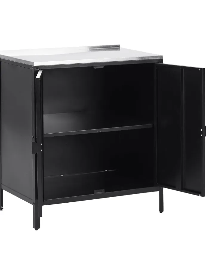 Gartenküche VILAMA in Schwarz/Silber - (W) 80 x (H) 90 x (L) 50 cm