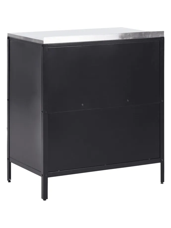 Gartenküche VILAMA in Schwarz/Silber - (W) 80 x (H) 90 x (L) 50 cm