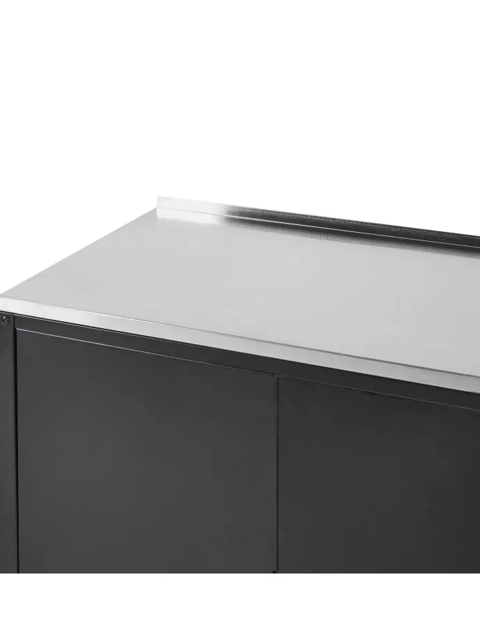 Gartenküche VILAMA in Schwarz/Silber - (W) 80 x (H) 90 x (L) 50 cm