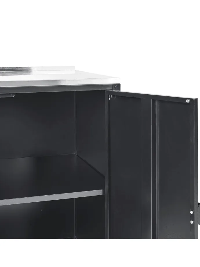 Gartenküche VILAMA in Schwarz/Silber - (W) 80 x (H) 90 x (L) 50 cm