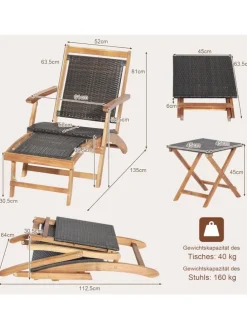 Gartenliege in Braun