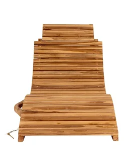 Gartenliege in Natur - (B)50 x (H)50 x (T)160 cm