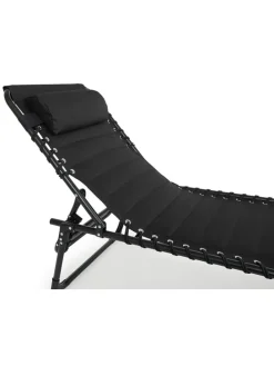 Gartenliege in Schwarz - (B)59 x (H)30 x (T)189 cm