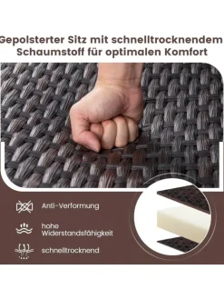 Gartenmöbel 3 tlg. Set in Braun