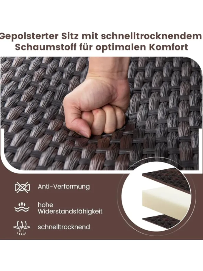 Gartenmöbel 3 tlg. Set in Braun