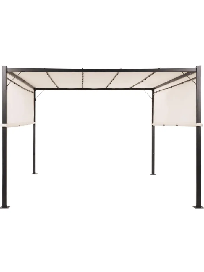 Garten-Pergola PARGA in Beige/Schwarz - (W) 310 x (H) 215 x (L) 310 cm