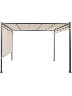 Garten-Pergola PARGA in Beige/Schwarz - (W) 310 x (H) 215 x (L) 310 cm