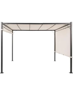 Garten-Pergola PARGA in Beige/Schwarz - (W) 310 x (H) 215 x (L) 310 cm