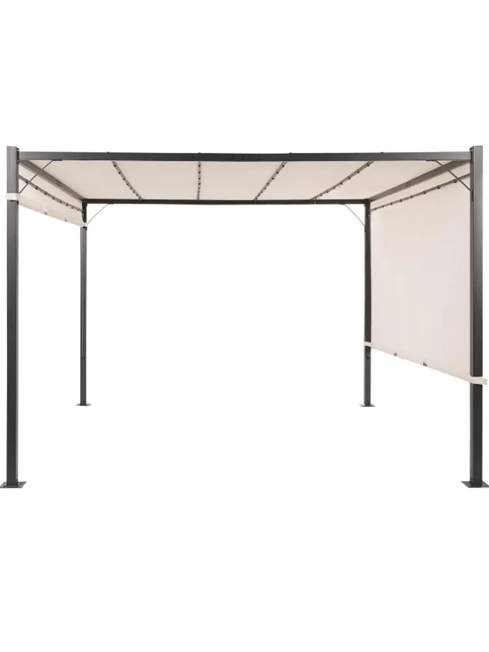 Garten-Pergola PARGA in Beige/Schwarz - (W) 310 x (H) 215 x (L) 310 cm