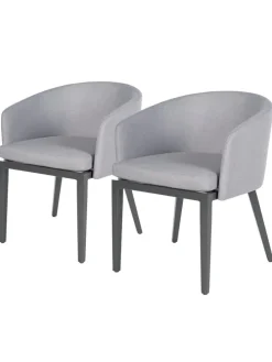 Gartenpolsterstuhl Gleamy 2er-Set in Hellgrau