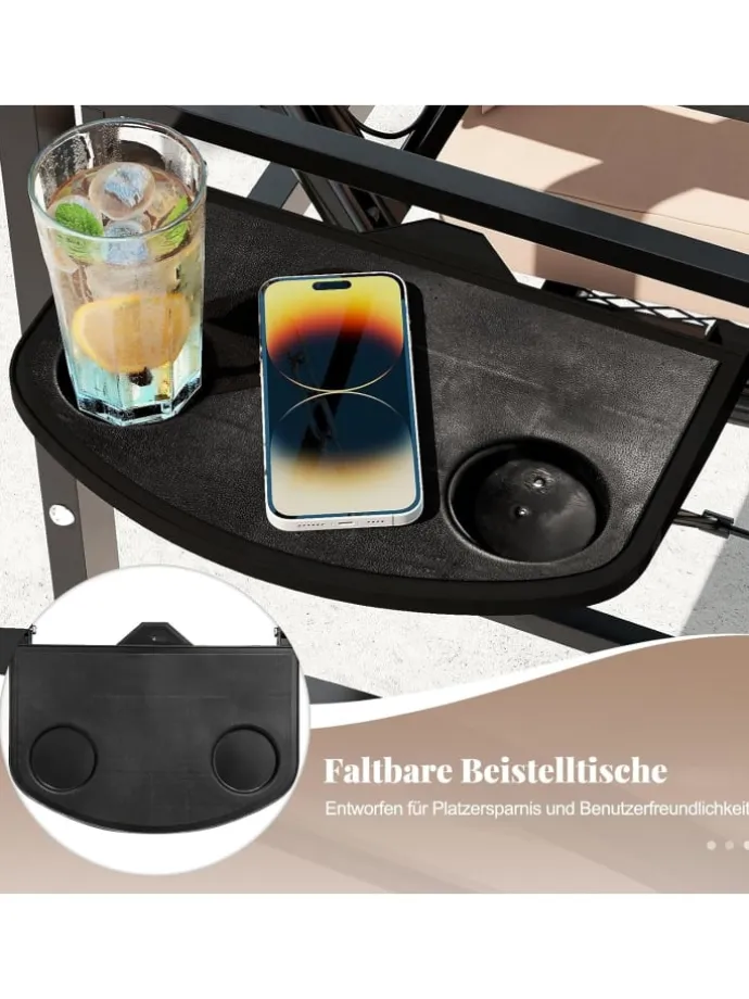 Gartenschaukel mit Gestell & 2 Rankgittern in Schwarz