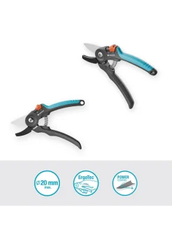 Gartenschere "PremiumCut - Trockenes Holz" in Schwarz/ Hellblau