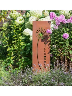 Gartenschild Rost Pusteblume in Braun