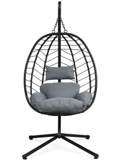 Gartensessel in Schwarz - (L)95 cm - (B)95 cm - (H)195 cm