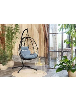 Gartensessel in Schwarz - (L)95 cm - (B)95 cm - (H)195 cm