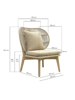 Gartensessel Lasia in Beige