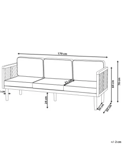 Gartensofa BARATTI in Braun/Beige - (W) 179 x (H) 76 x (L) 65 cm