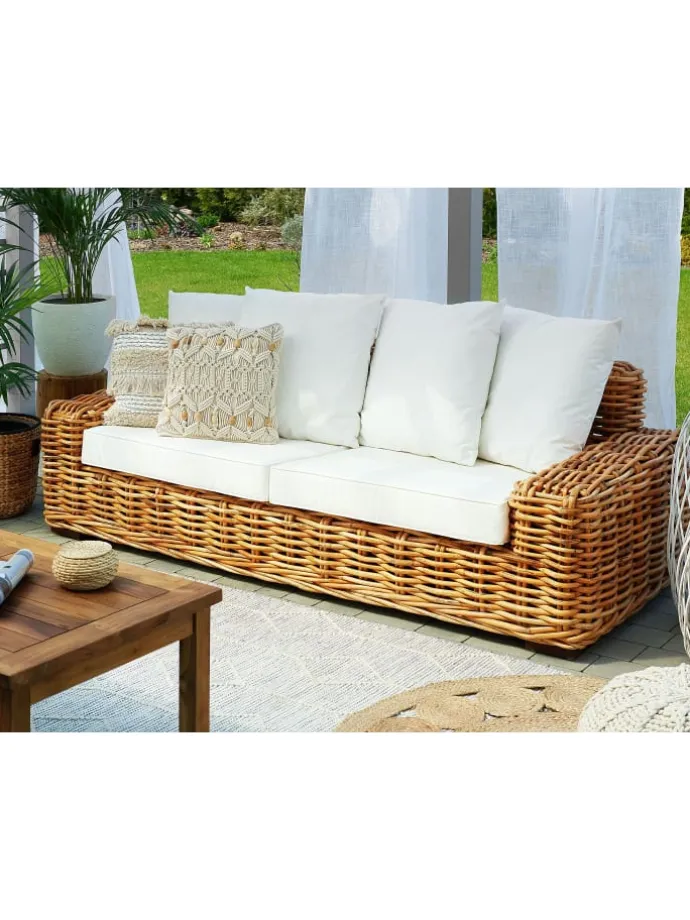 Gartensofa FORLI in Braun/Weiß - (W) 218 x (H) 67 x (L) 94 cm
