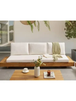 Gartensofa MARETTIMO in Braun/Weiß - (W) 230 x (H) 70 x (L) 68 cm