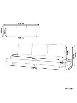 Gartensofa MARETTIMO in Braun/Weiß - (W) 230 x (H) 70 x (L) 68 cm