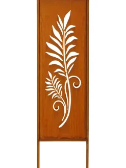 Gartenstab "Blätter" in Rost - (B)22 x (H)83,5 cm