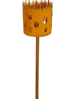 Gartenstab "Flammentopf" in Hellbraun - (H)110 cm