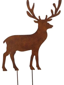 Gartenstab "Hirsch" in Hellbraun - (B)53 x (H)59 cm