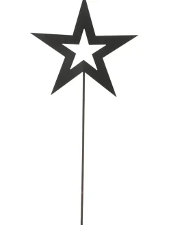 Gartenstab "Stern" in Schwarz - (H)58 x Ø 28 cm