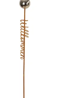 Gartenstab "Willkommen" in Rost - (H)106 x Ø 8 cm