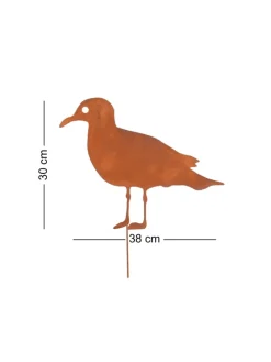 Gartenstecker Rost Möwe in Braun