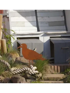 Gartenstecker Rost Möwe in Braun