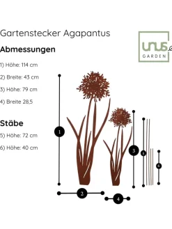 Gartenstecker Stecker Agapanthus 2er Set in Braun