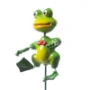 Gartenstecker Wackel Frosch Quaki Pflanzenstecker H. 54cm in grün