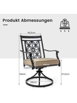 Gartenstühle 2er Set in Khaki