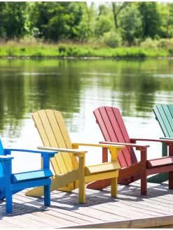 Gartenstuhl ADIRONDACK in Gelb - (W) 75 x (H) 88 x (L) 88 cm