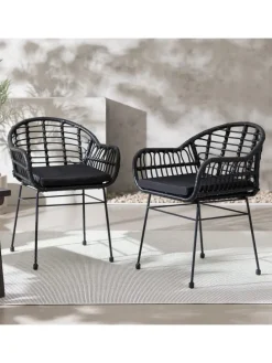 Gartenstuhl KALO 2er-Set in Schwarz