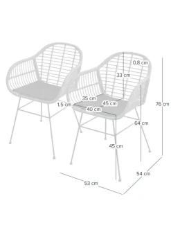 Gartenstuhl KALO 2er-Set in Schwarz