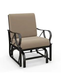 Gartenstuhl mit Schaukelfunktion in Braun